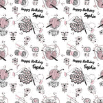 Crochet Cats Personalised Birthday Wrapping Paper