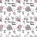 Crochet Cats Personalised Birthday Wrapping Paper