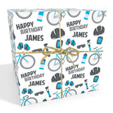 Cycling Personalised Birthday Wrapping Paper