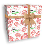 Do Not Open Until The 25th Red Stamps Personalised Wrapping Paper
