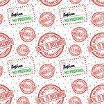 Do Not Open Until The 25th Red Stamps Personalised Wrapping Paper