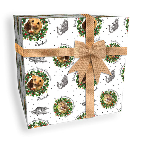 Door Mouse Personalised Christmas Wrapping Paper