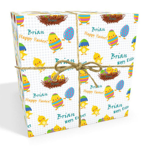 Easter Chicks Personalised Wrapping Paper