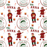 Nice List Elf Christmas Personalised Wrapping Paper