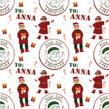 Nice List Elf Christmas Personalised Wrapping Paper