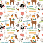 Farm Animals Personalised Birthday Wrapping Paper