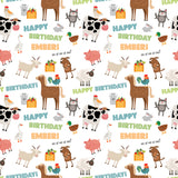 Farm Animals Personalised Birthday Wrapping Paper