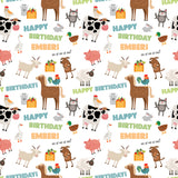Farm Animals Personalised Birthday Wrapping Paper
