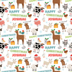 Farm Animals Personalised Christmas Wrapping Paper