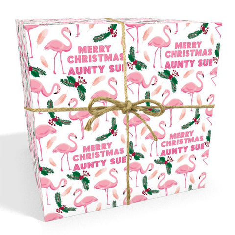 Flamingo Personalised Christmas Wrapping Paper