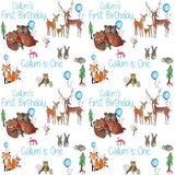 Baby's First Birthday Personalised Green Wrapping Paper (Animals)
