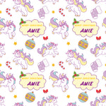 Unicorn Cartoon Personalised Christmas Wrapping Paper In Pink (2)