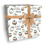 Funny Faces Christmas Pudding Personalised Wrapping Paper
