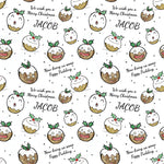 Funny Faces Christmas Pudding Personalised Wrapping Paper