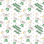 Geese In Wellies Personalised Birthday Wrapping Paper