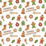 Gingerbread Biscuits Man Personalised Christmas Wrapping Paper
