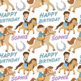Horse Riding Personalised Birthday Wrapping Paper