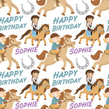 Horse Riding Personalised Birthday Wrapping Paper