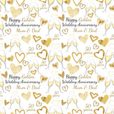 50 Years Golden Wedding Anniversary Personalised Wrapping Paper