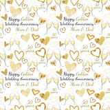 50 Years Golden Wedding Anniversary Personalised Wrapping Paper