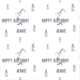 Grey Rabbits Personalised Birthday Wrapping Paper