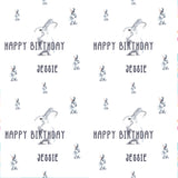 Grey Rabbits Personalised Birthday Wrapping Paper