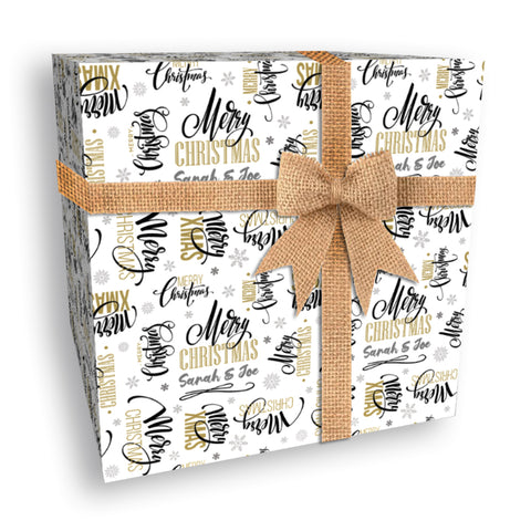 Hand Lettering Christmas Personalised Wrapping Paper