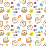 Hedgehogs Personalised Birthday Wrapping Paper