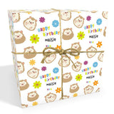 Hedgehogs Personalised Birthday Wrapping Paper