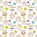 Hedgehogs Personalised Birthday Wrapping Paper