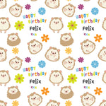 Hedgehogs Personalised Birthday Wrapping Paper