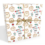 Hedgehogs Personalised Christmas Wrapping Paper