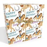 Horse Riding Personalised Birthday Wrapping Paper