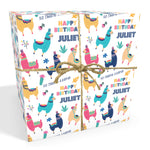 Llamas Personalised Birthday Wrapping Paper