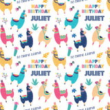 Llamas Personalised Birthday Wrapping Paper