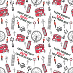 Red and Black London Personalised Wrapping Paper