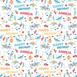 Marine Life Personalised Birthday Wrapping Paper