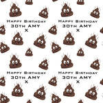 Poo Birthday Personalised Wrapping Paper