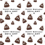 Poo Birthday Personalised Wrapping Paper