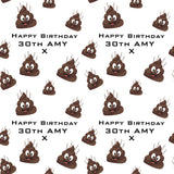 Poo Birthday Personalised Wrapping Paper