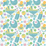 New Baby Blue Personalised Wrapping Paper