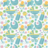 New Baby Blue Personalised Wrapping Paper