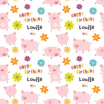 Pigs Personalised Birthday Wrapping Paper