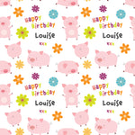 Pigs Personalised Birthday Wrapping Paper