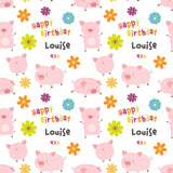 Pigs Personalised Birthday Wrapping Paper