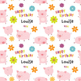 Pigs Personalised Birthday Wrapping Paper