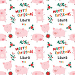 Pigs Personalised Christmas Wrapping Paper