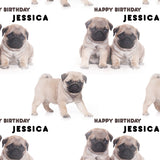Pug Dog Personalised Birthday Wrapping Paper