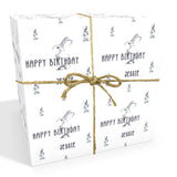 Grey Rabbits Personalised Birthday Wrapping Paper