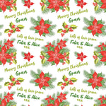Red Poinsettia Personalised Christmas Wrapping Paper